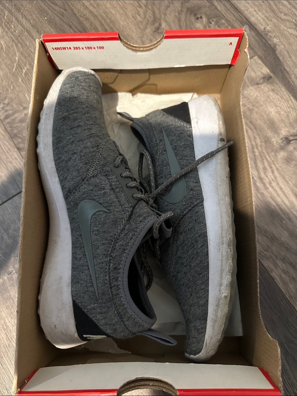 Nike Gray Knit Sneakers with White Soles